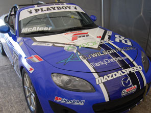 Playboy Mazda Cup Car sponsored my ManlyChecks.com