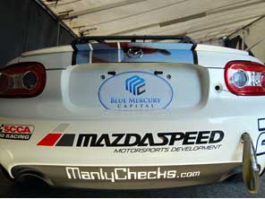 Playboy Mazda Cup Car sponsored my ManlyChecks.com